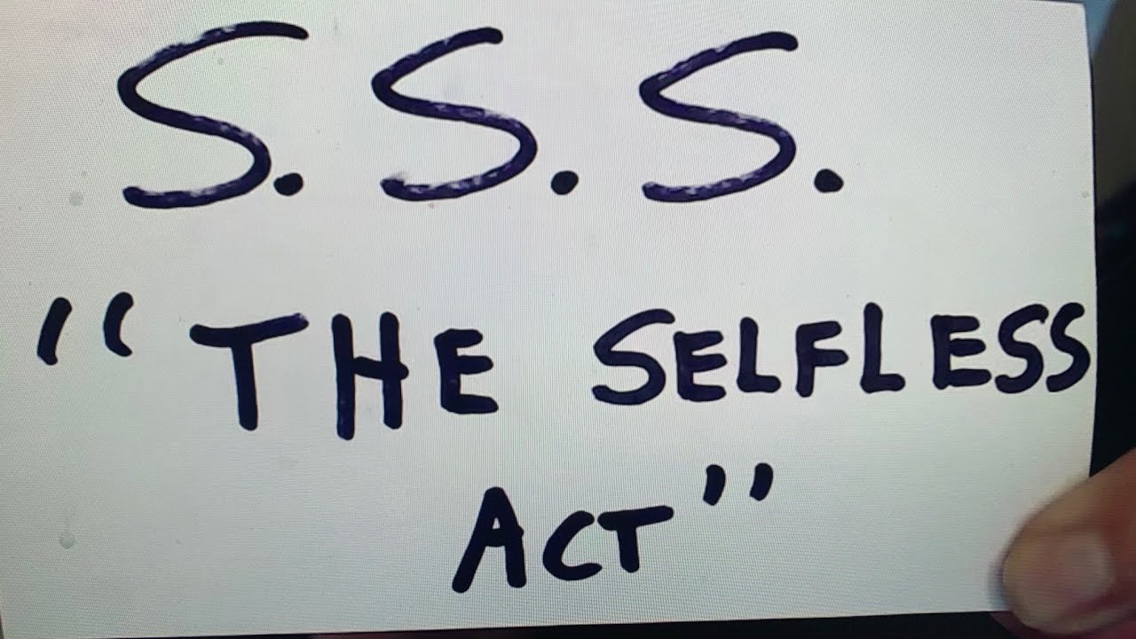 Sixty Second Stories - &ldquo; The Selfless Act &rdquo;