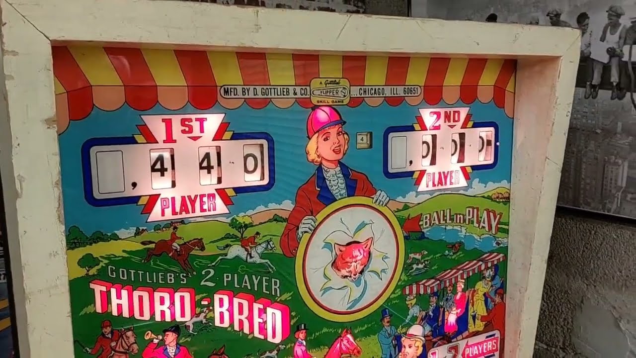 Thoro-Bred Pinball from Gottlieb real classic machine from 1964 in gameplay