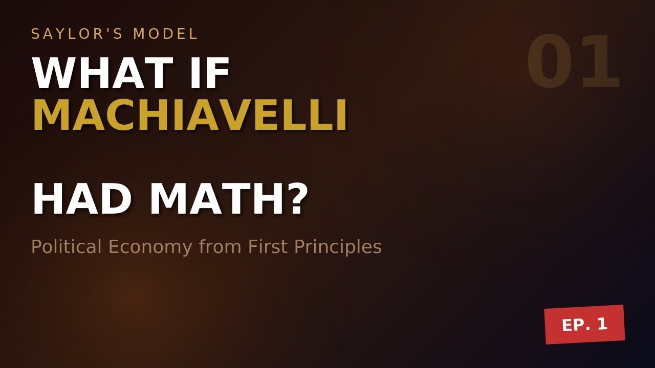 Episode 1: Introduction to Machiavellian Economics