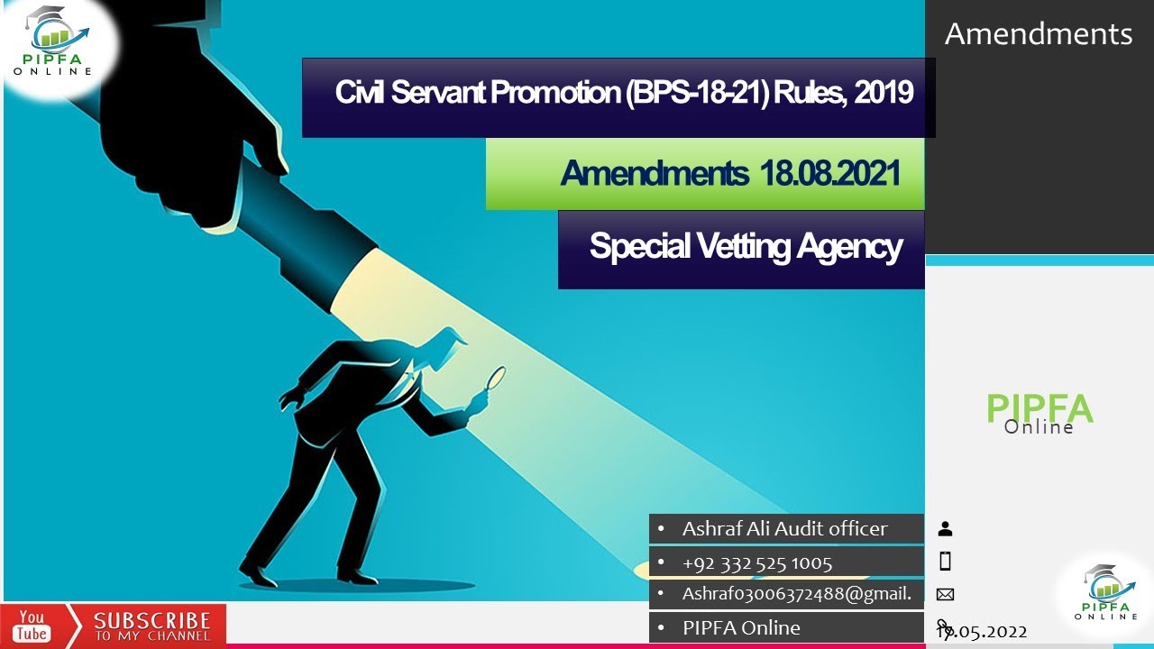 Civil Servant Promotion BPS 18 to BPS 21 Rules 2019 amendment establishment division special vetting