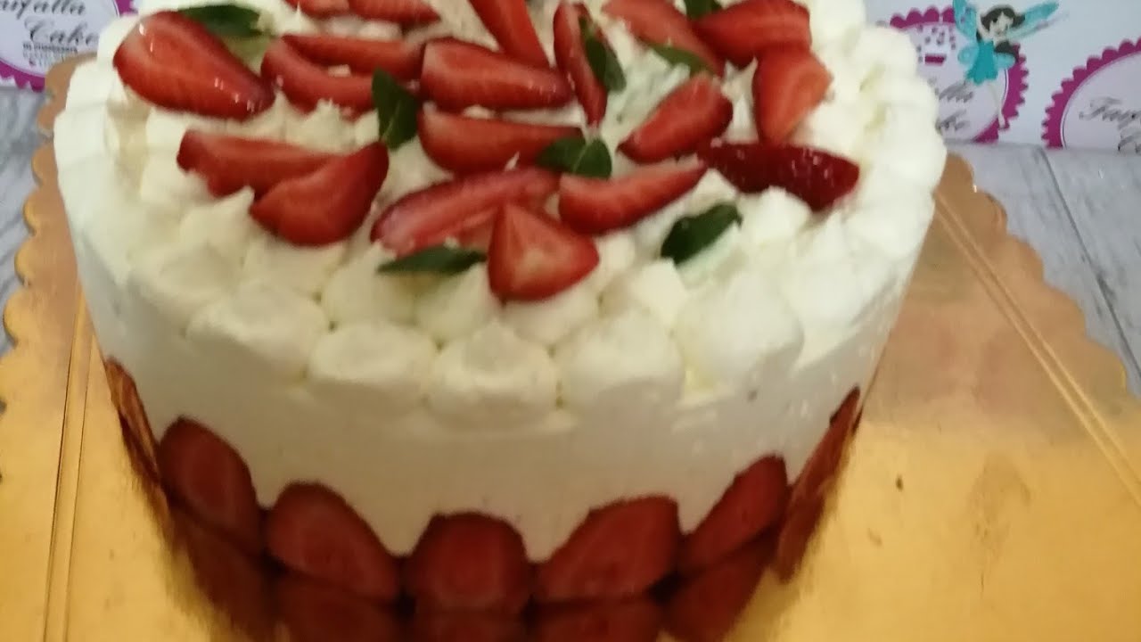 طريقة تورتة الفراولة بكيكة اسفنجية مرتفعة مع طريقة الكريمة اللذيذة / fraisier à la crème diplomate