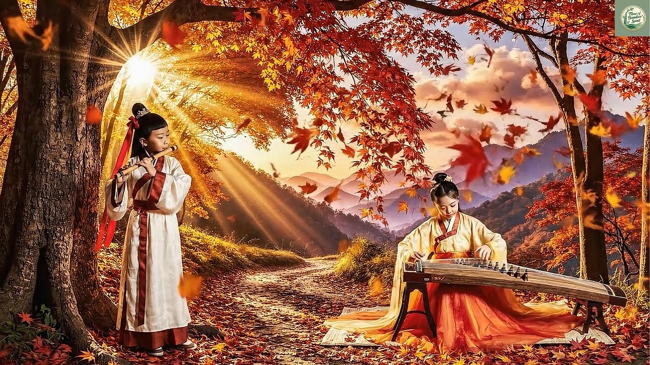 ChineseZenMusic,  Warm Sunset Zen - Autumn Maple Lullaby. Healing Chinese Winds