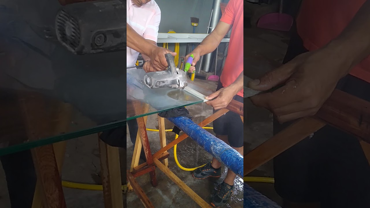 cortando vidro multilaminado