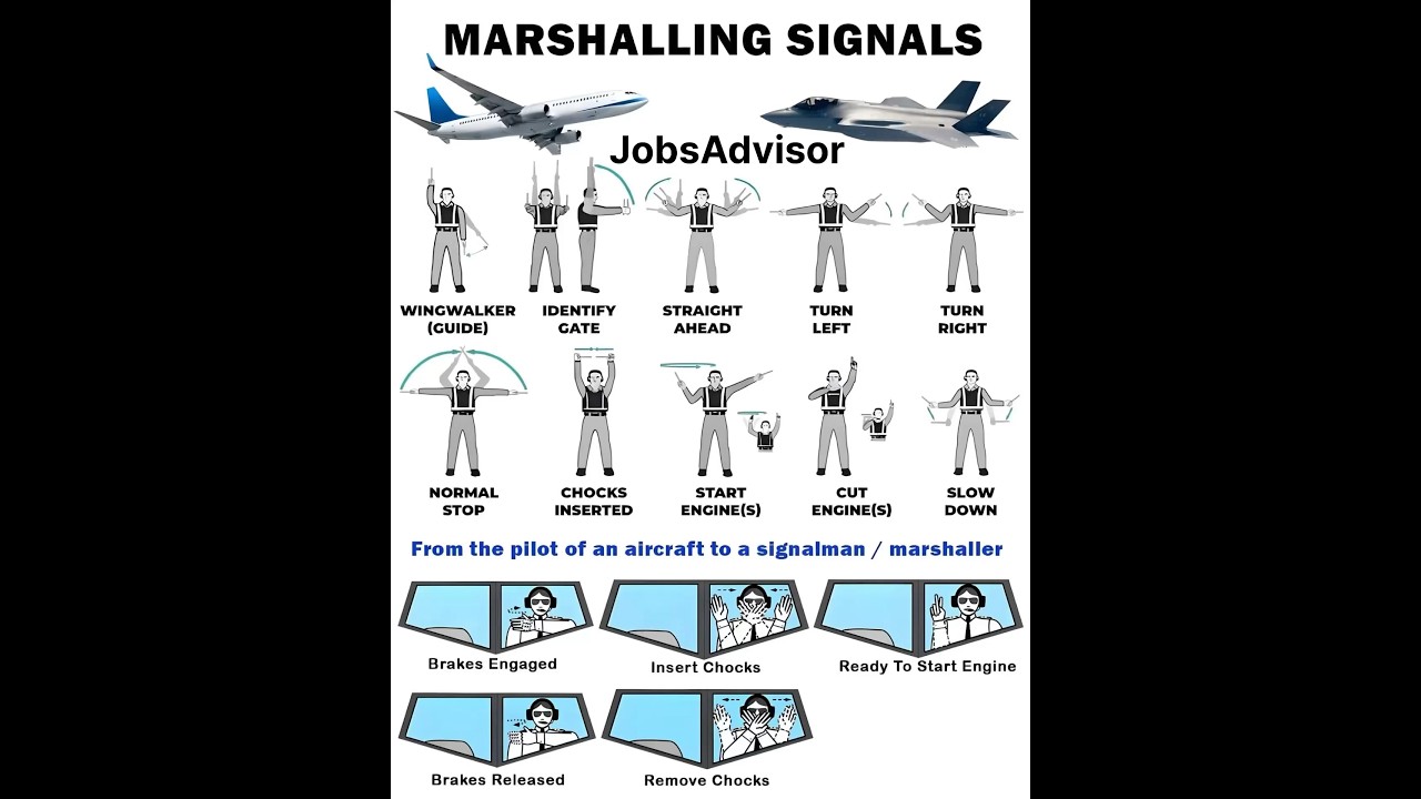 Marshalling signals guide #marshalling #aviation #guide #shorts
