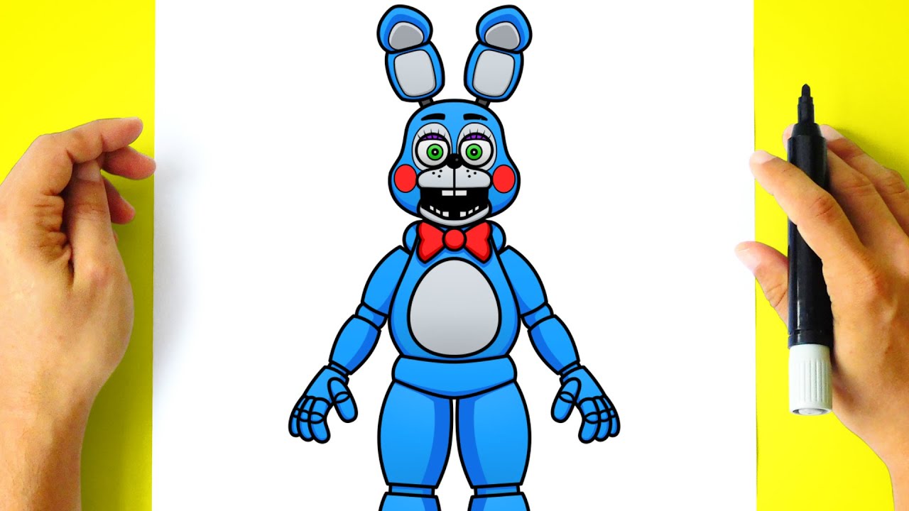 Como DESENHAR o TOY BONNIE - Cómo DIBUJAR a TOY BONNIE - Five Nights at Freddy’s - FNAF 2
