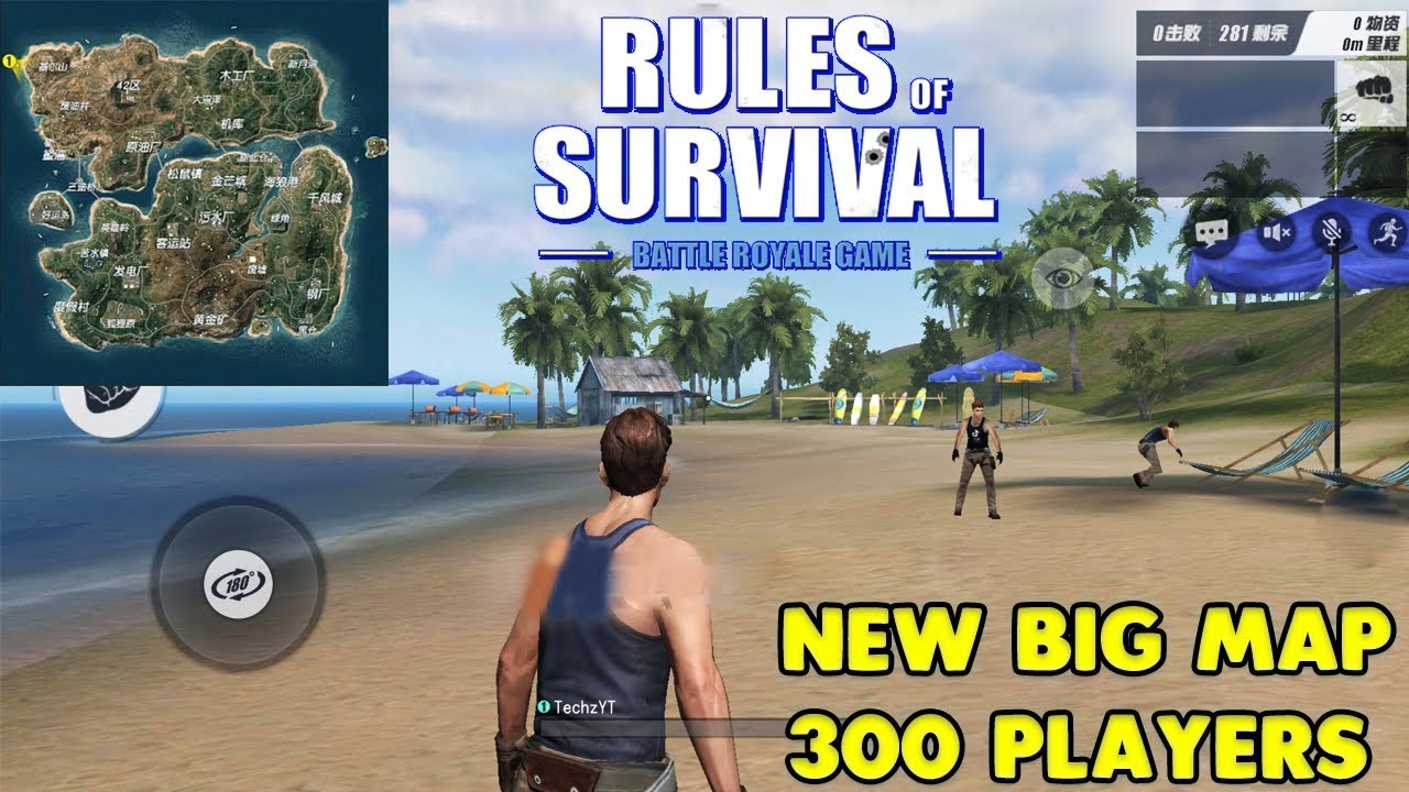 RULES OF SURVIVAL - NEW BIG MAP GAMEPLAY ( 300 PLAYERS ) - iOS / ANDROID