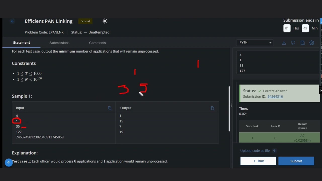 Efficient PAN Linking | EPANLINK | Codechef | STARTERS 85 | Full Solution