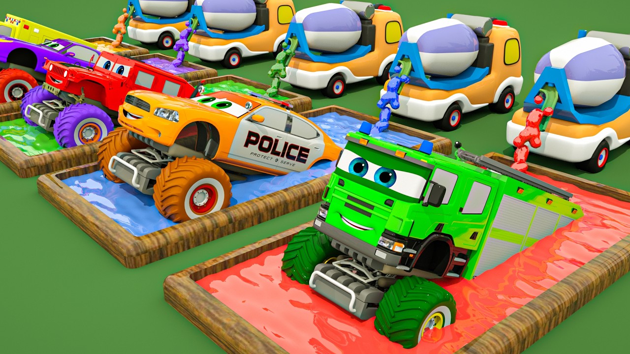 Sing Bingo + Baby Police Car song! | Learn Cars Name and Color | Baby Nursery Rhymes & Kids Song