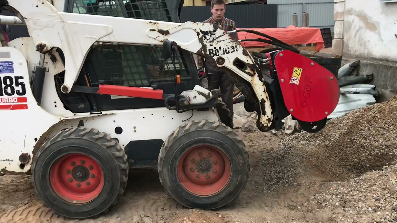 Bobcat concrete mixer.  Бетономешалка для Bobcat. Небольшой бетонный завод.