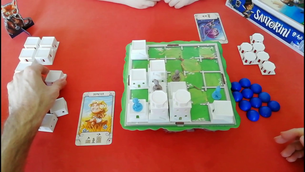 Une partie de Santorini (2 joueurs)