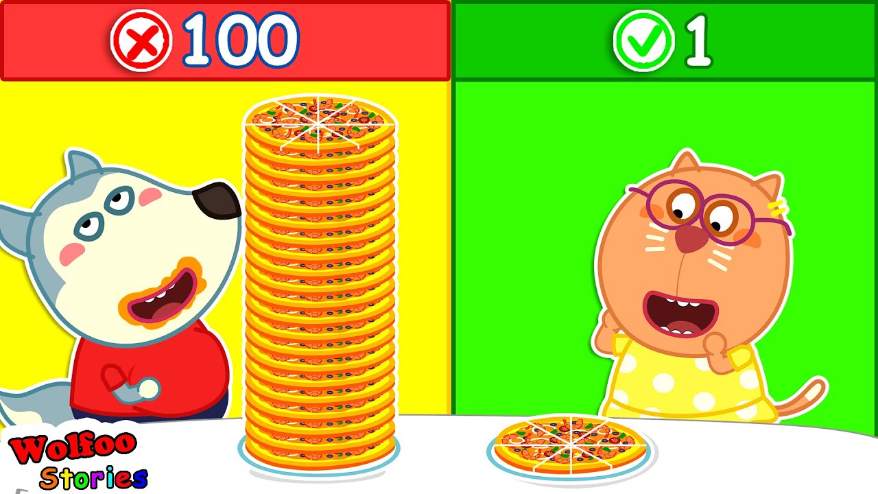 100 Layers Food Challenge ⭐ Kat vs Wolfoo Eating 1 VS 100 Layers @KatFamilyChannel