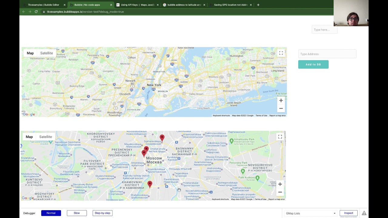 Bubble: Гайд: Google Maps: Как отобразить список маркеров на карте