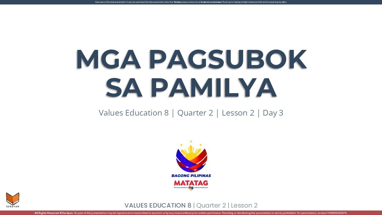 Values Education 8 - Q2W2D3 - Mga Pagsubok sa Pamilya