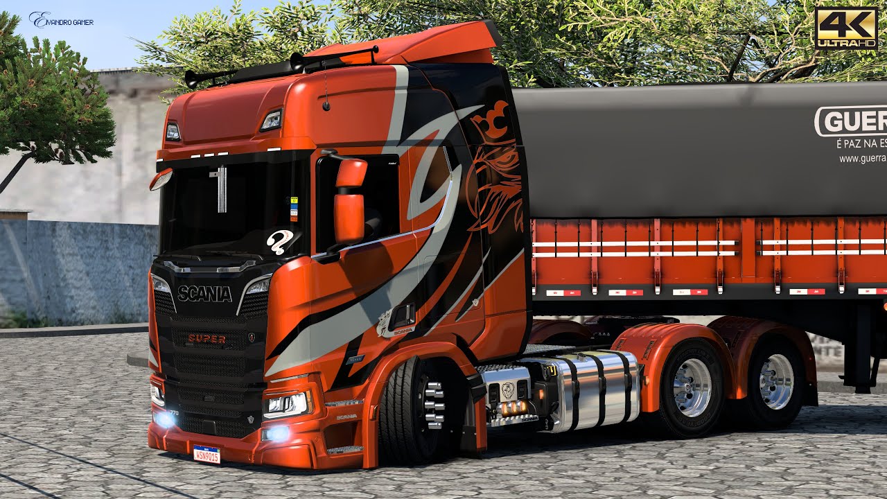 SCANIA NTG R770 V8 SUPER Nova Pintura Bitrem GUERRA Eldorado PRO Ets2 V1.54