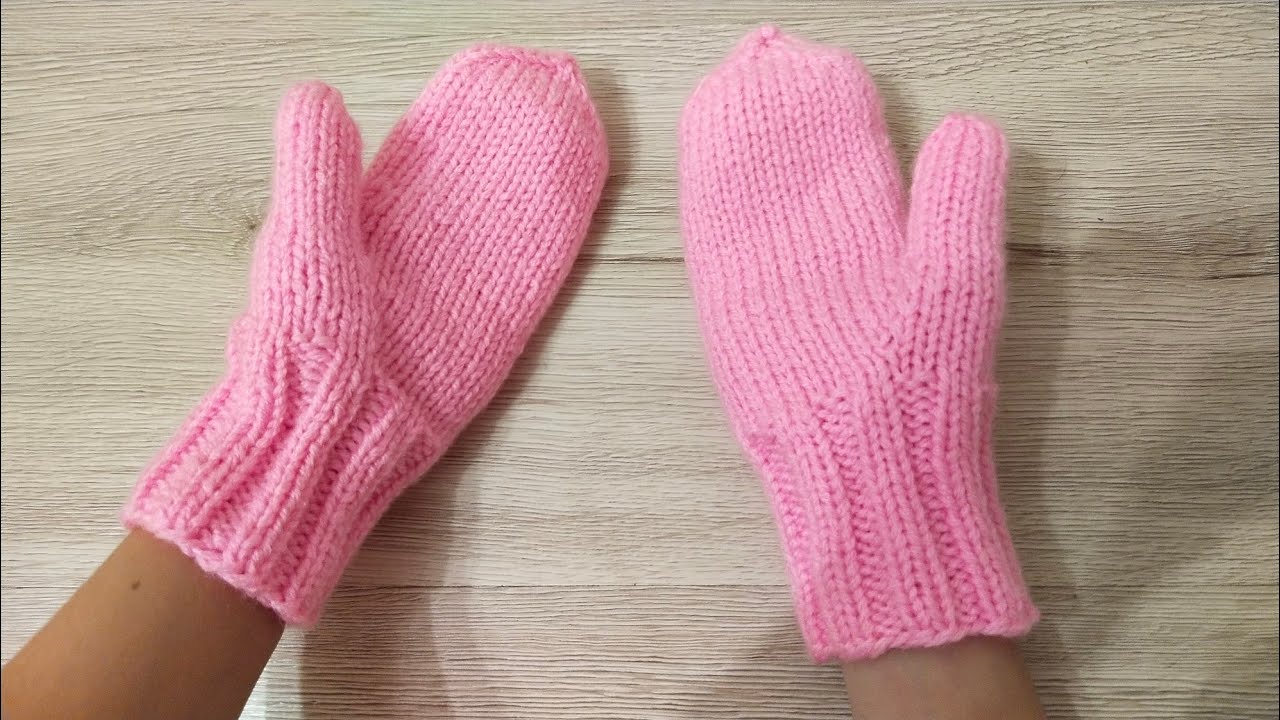 Детские варежки спицами ✨ легко и быстро 🤗 на трёх спицах ✅