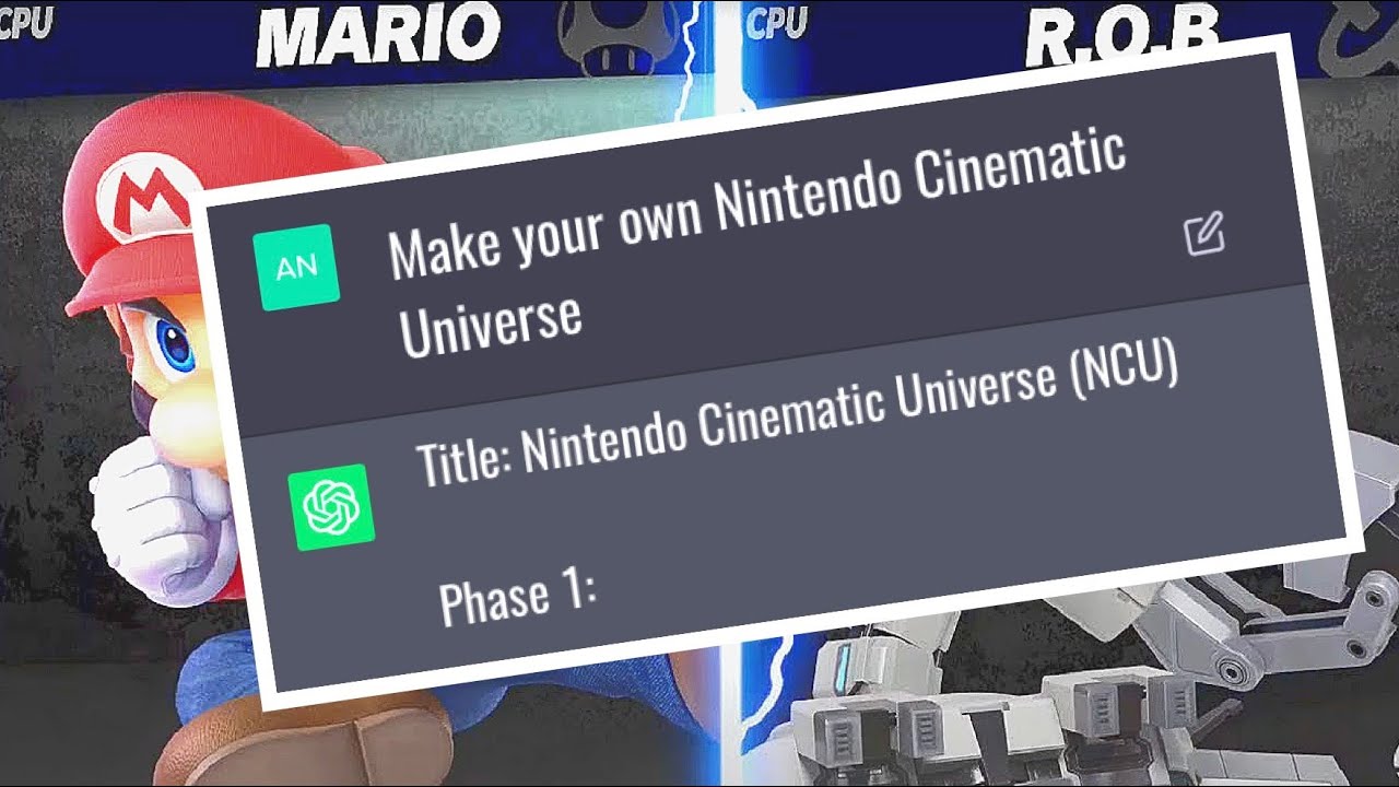 I asked ChatGPT to make a Nintendo Cinematic Universe