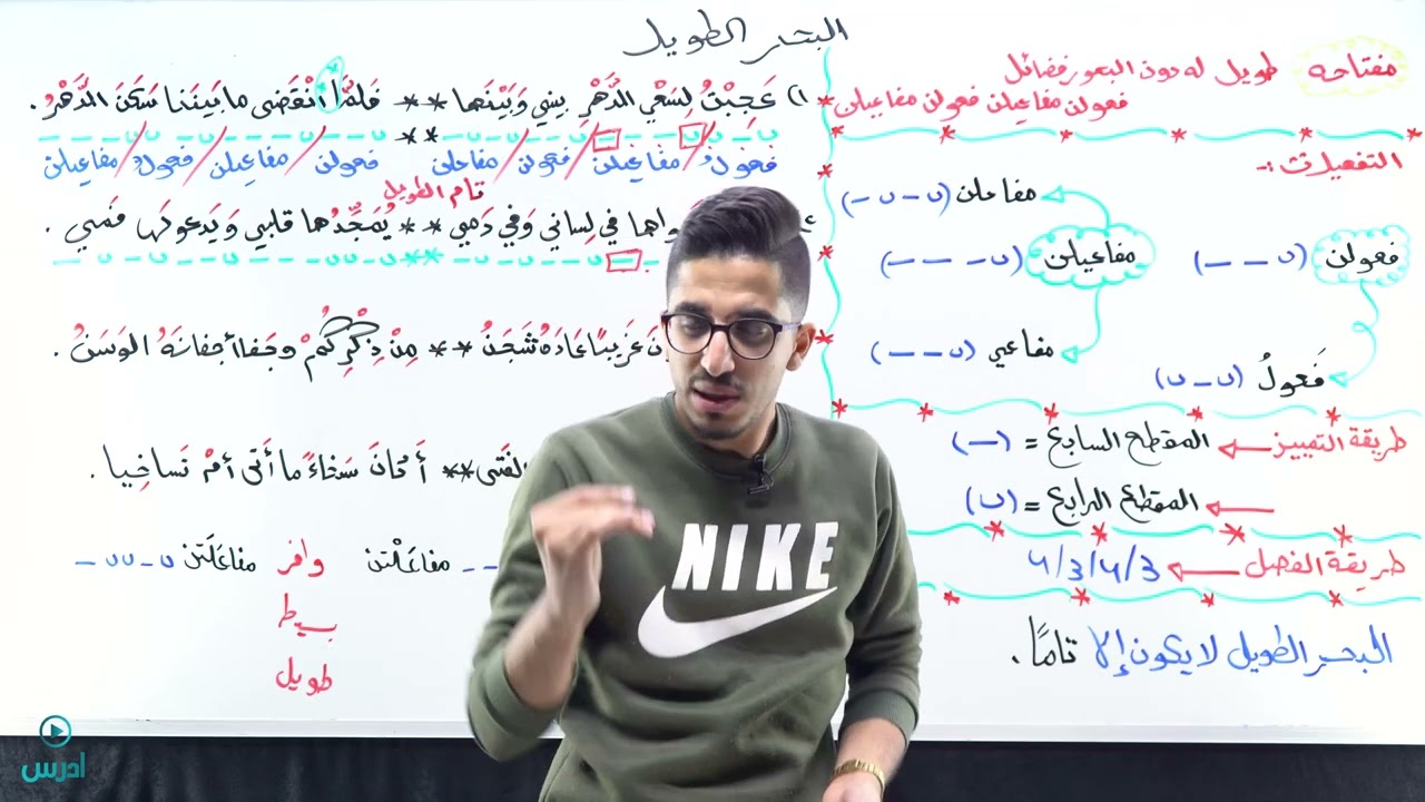 البحر الطويل_الأستاذ معتز العظم_ العروض_ توجيهي ❤️