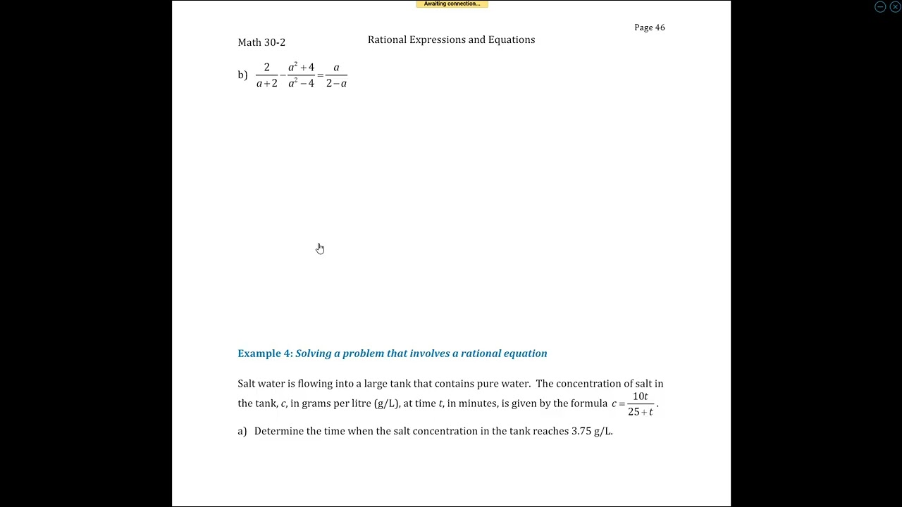 1.4b- Solving Rational Equations and Word Problems
