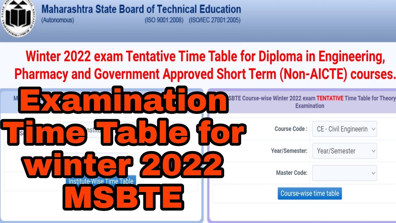 msbte time table 2022_23