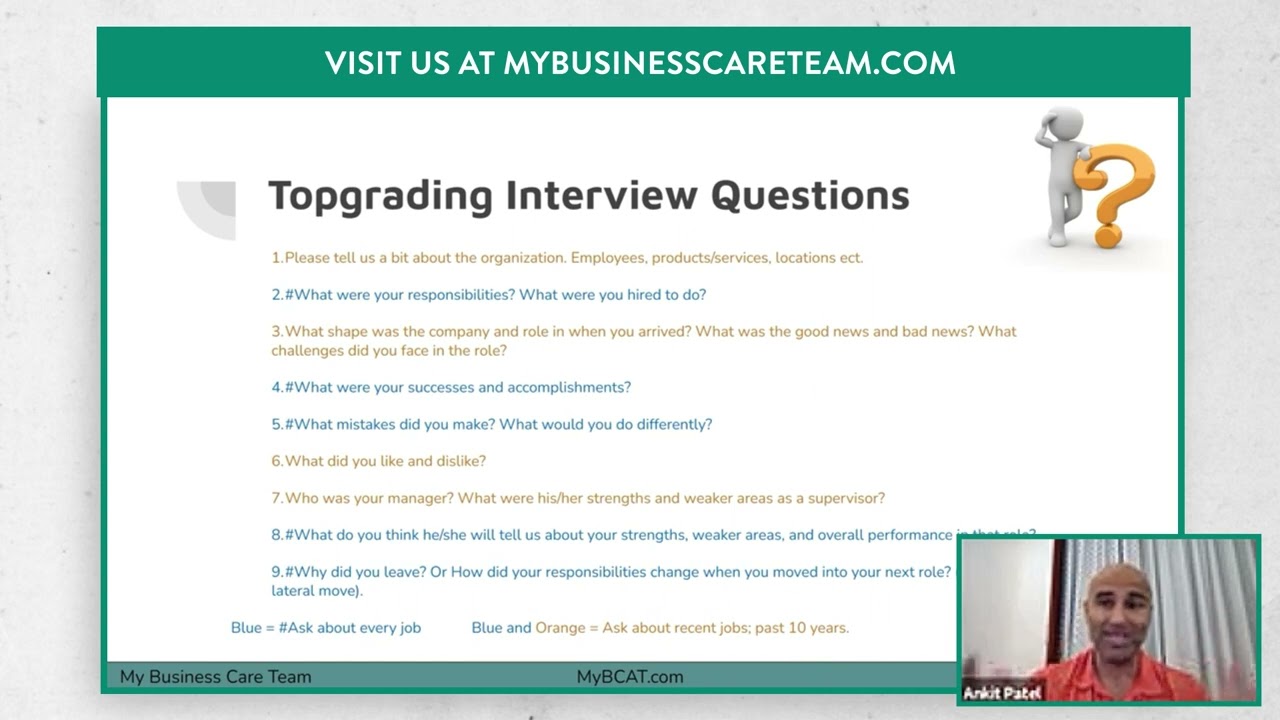 Topgrading Interview Questions