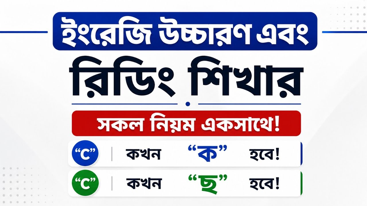C এর 'ক' এবং 'ছ' সাউন্ড | ইংরেজি রিডিং শিখার মজার ও সঠিক নিয়ম | Different Sounds of the letter 'C'
