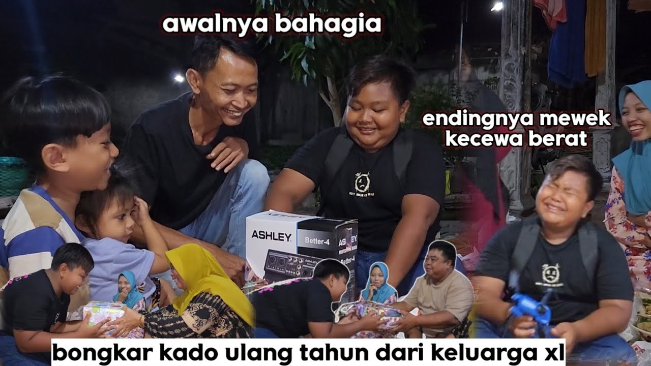 Bongkar kado ulang tahun dari keluarga xl
