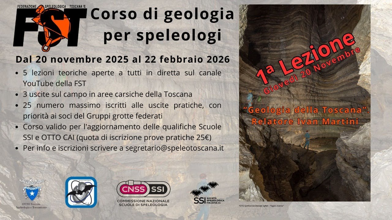 Corso di geologia per speleologi 1ª lezione