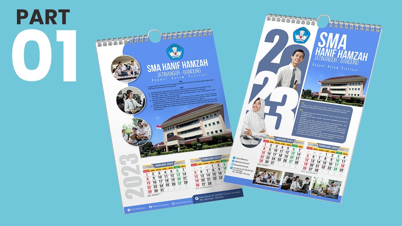 DETAIL - Tutorial Membuat 2 BUAH Desain Kalender Dinding 2023 - PART 1 -CorelDRAW #EdukasiGrafis