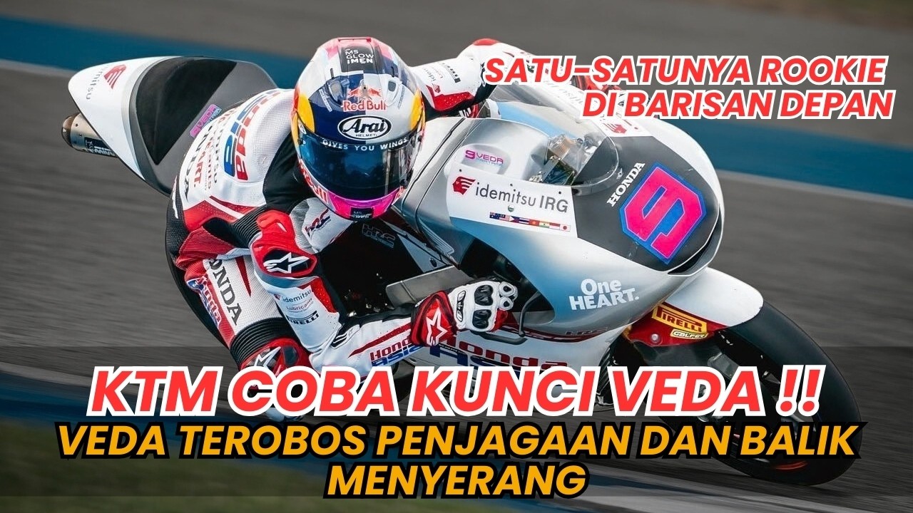TAKTIK LICIK KTM HALANGI VEDA EGA PRATAMA DI BALAS DENGAN MANUVER OVERTAKE BERANI DI MOTO3 2026