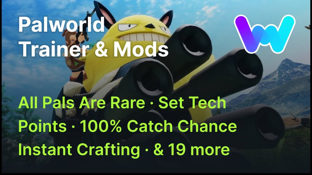 Palworld Trainer +23 Mods (All Pals Are Rare, 100% Capture Chance, Set Technology Points, & 20 More)