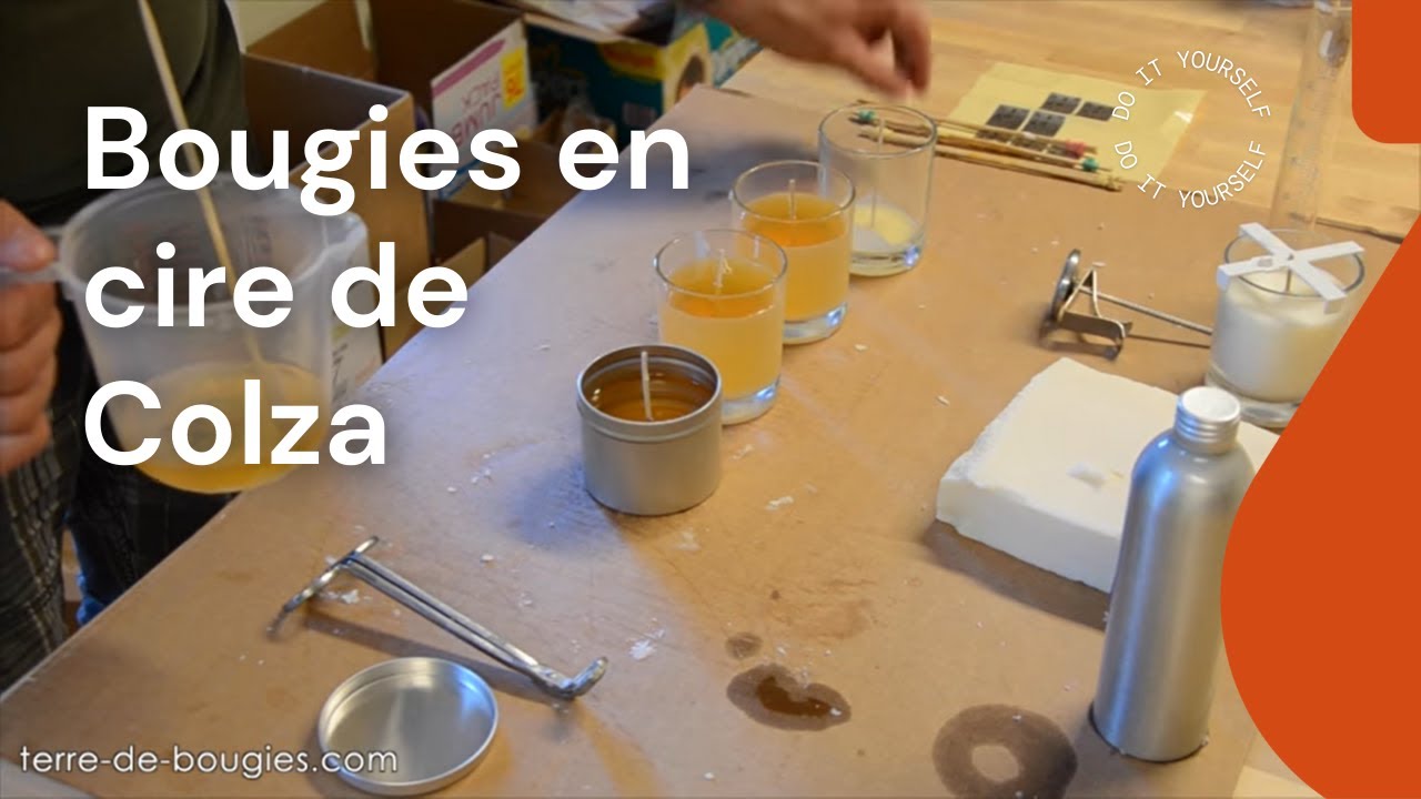 Fabrication BOUGIE PARFUMÉE en CIRE DE COLZA