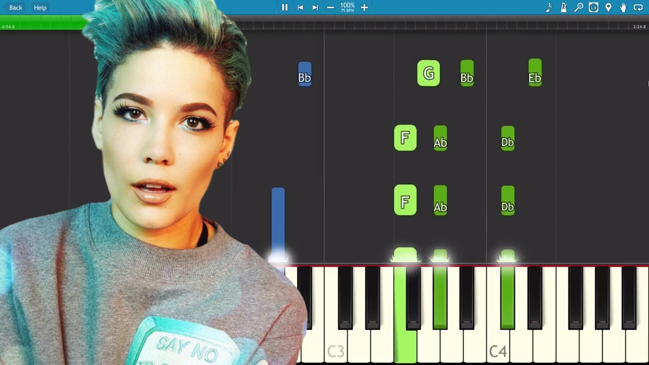 How to play Sorry on piano - Halsey - Piano Tutorial - Instrumental