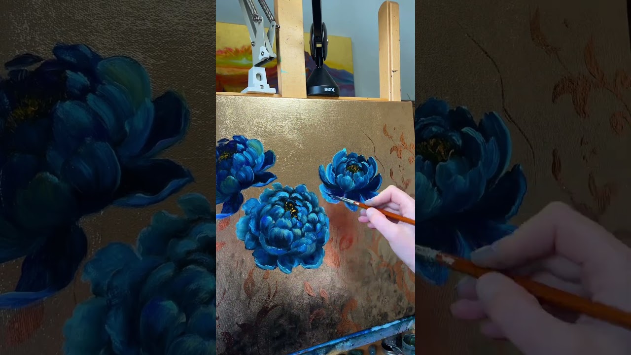 painting in progress 😌#peonypainting #peonyart #peonyaddict #paintingprocess #paintingvideo