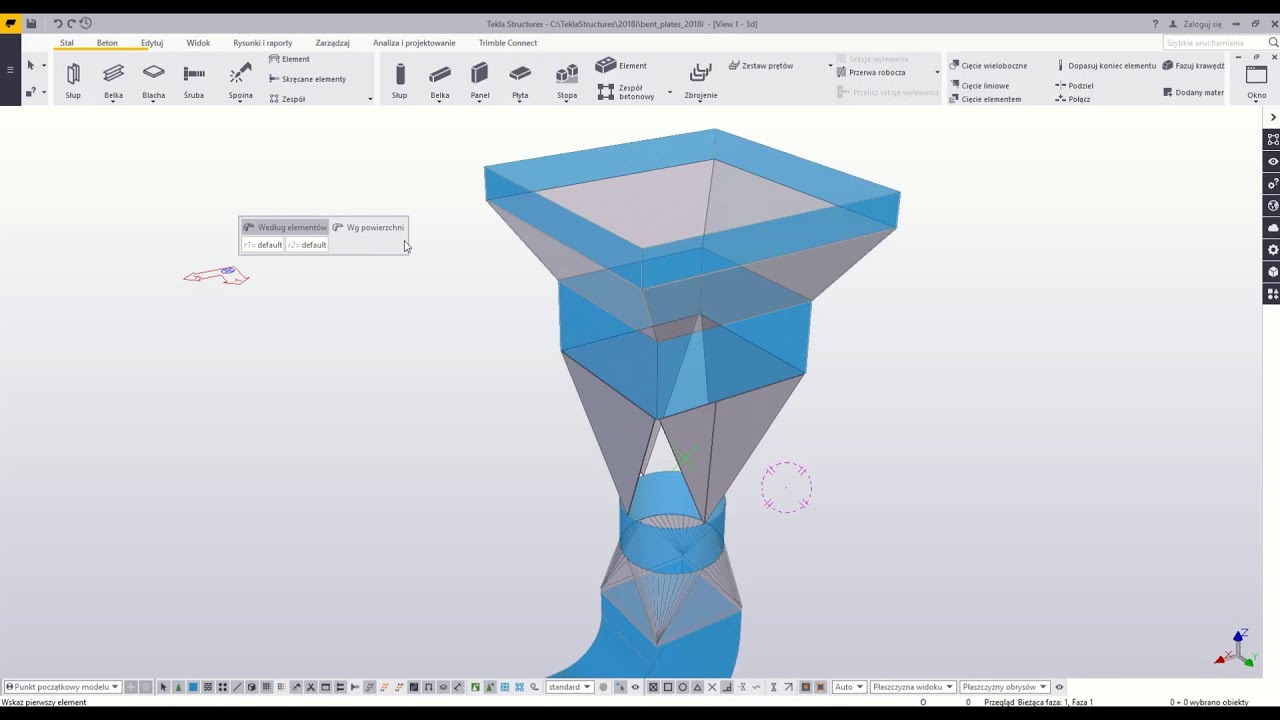 Tekla Structures   Blachy gięte stożkowe