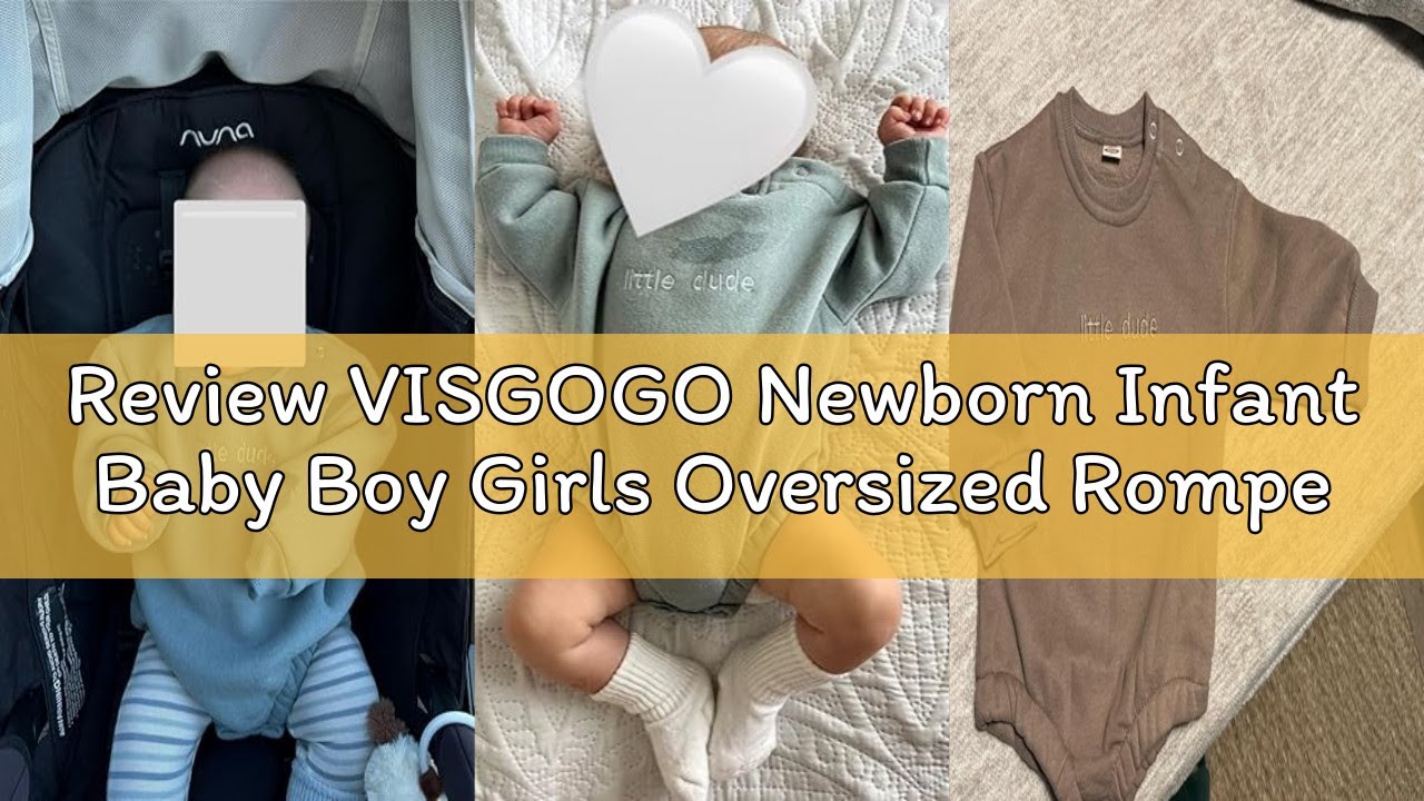 Review VISGOGO Newborn Infant Baby Boy Girls Oversized Romper Little Dude Sweater Onesie Coming Home