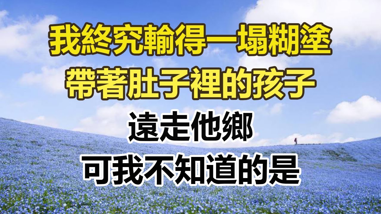 我終究輸得一塌糊塗，帶著肚子裡的孩子，遠走他鄉，可我不知道的是。#幸福敲門 #為人處世 #生活經驗 #情感故事