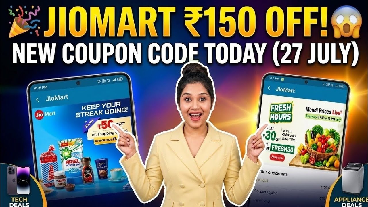 🎉JioMart ₹150 OFF New Coupon Code Today | Jiomart ₹30, ₹50, ₹150 & ₹500 New Working Coupon Codes