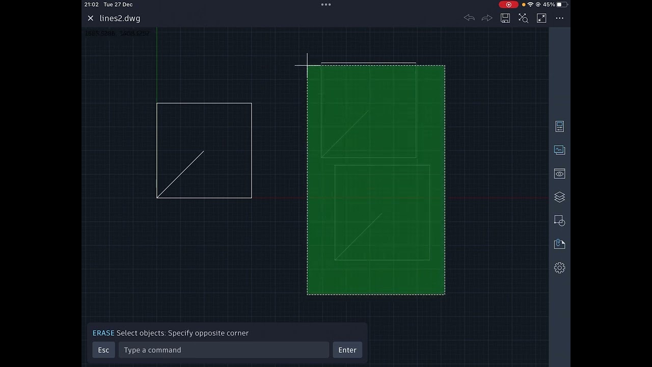 Copying using AutoCAD for iPad