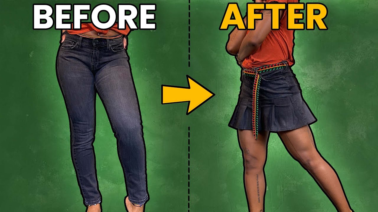 How To Repurpose Old Pants Into a Pleated Skirt (Beginner-Friendly)