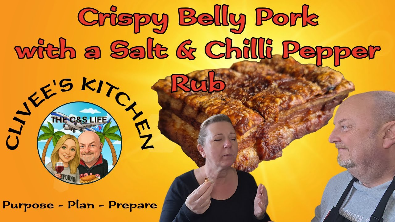 Crispy Belly Pork with a Salt & Chilli Pepper Rub - Amazing Crackling with a succulent pork meat