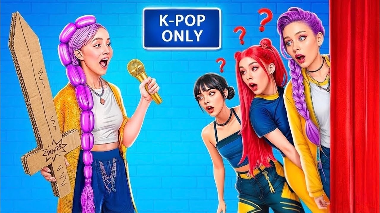 Поддельный косплей KPop «Охотники на демонов» против настоящего! Легко пробраться в кино!