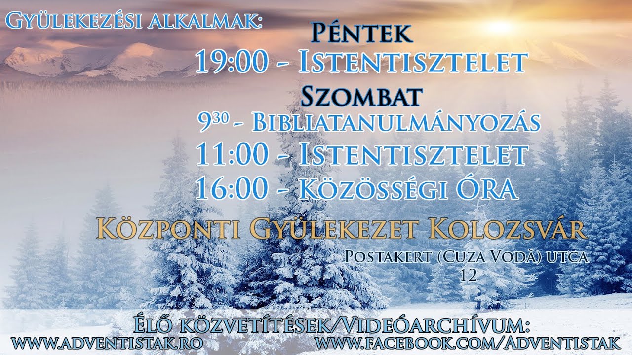 Szombat délutáni Istentisztelet (2026.01.24)