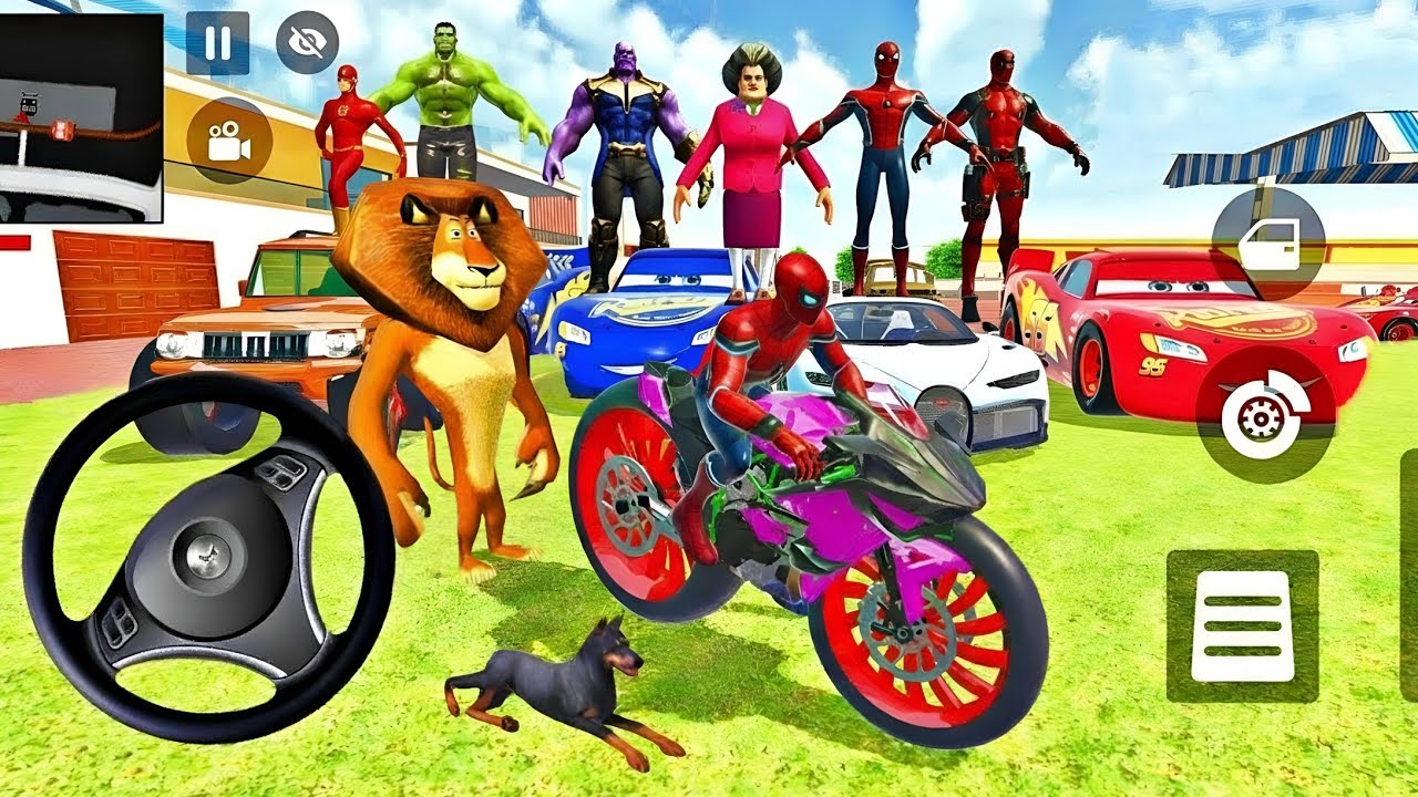🦚Indian Thift Simulator 🥰Spiderman Became Police Officer 🌟Lot's of MC Queen Car👑 3D Game Android