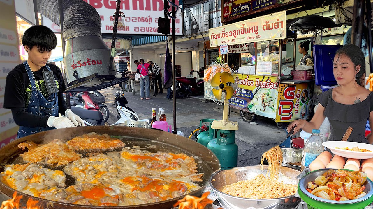 Many Boxes of Orders From Opening! Seafood Omelette & Pad Thai By Young Chef | Thai Street  Food