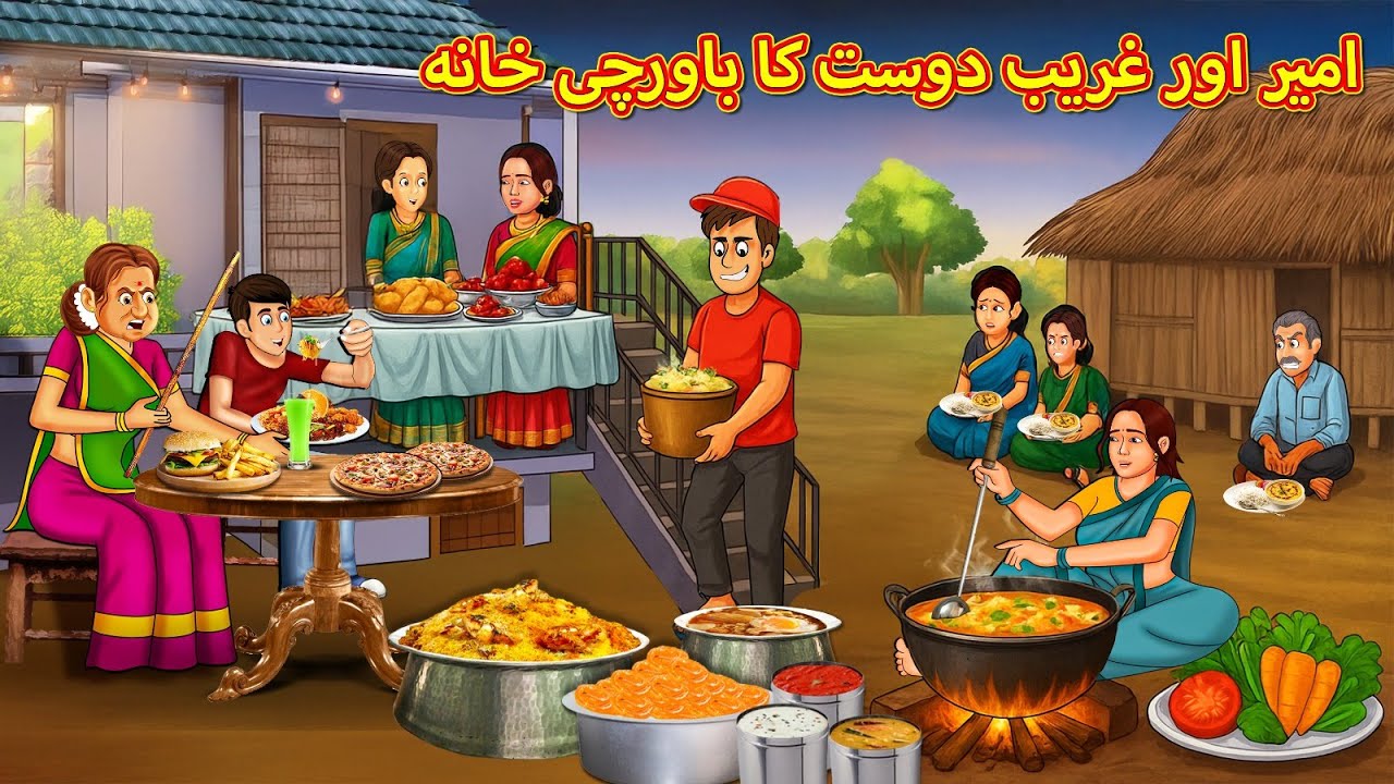 امیر اور غریب دوست کا باورچی خانہ | Urdu Stories | Bedtime stories in Urdu | Moral Stories
