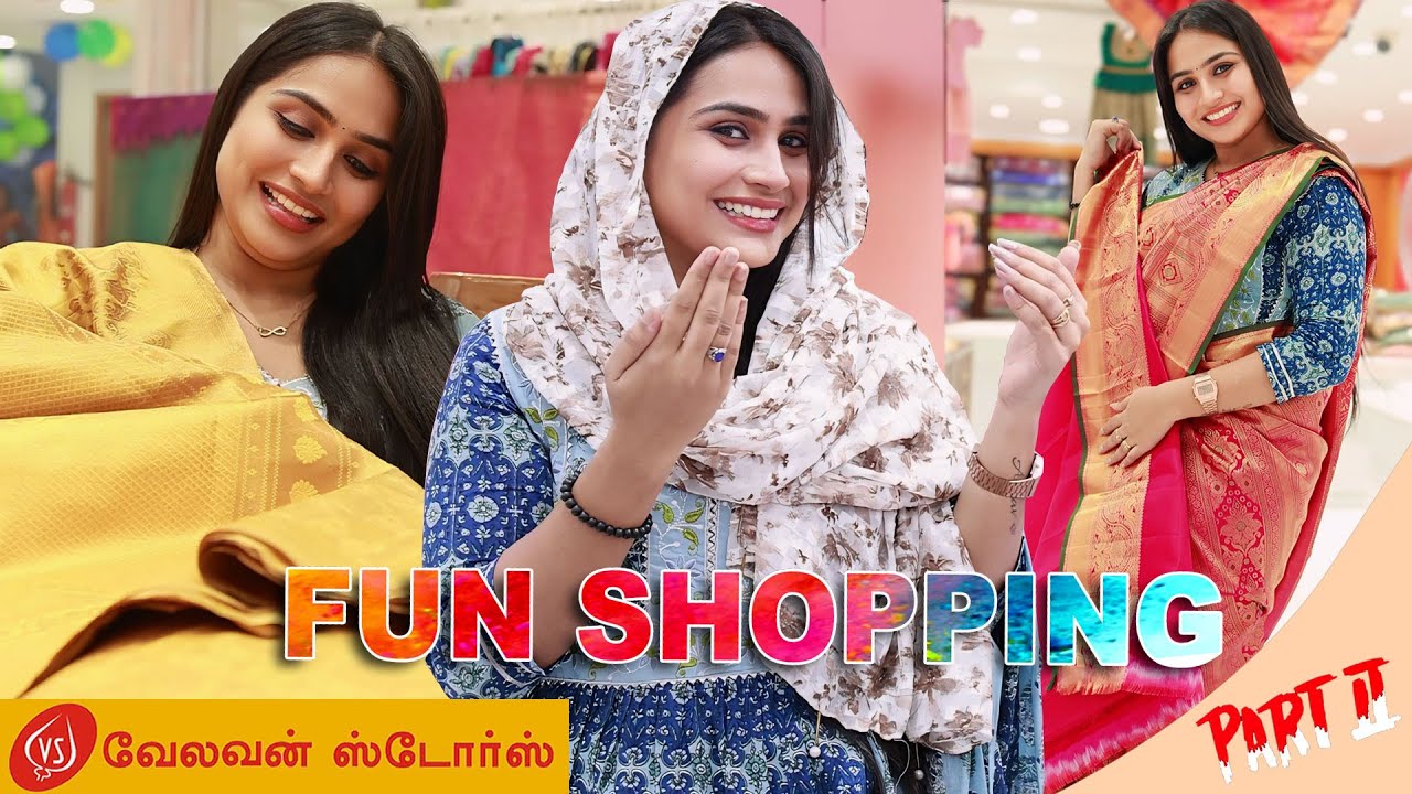 தங்கத்துக்கு தங்கத்திலே Saree போட்ட மாதிரி இருக்கு 😍 Salma Arun | Part 2 #velavanstores | #tnagar