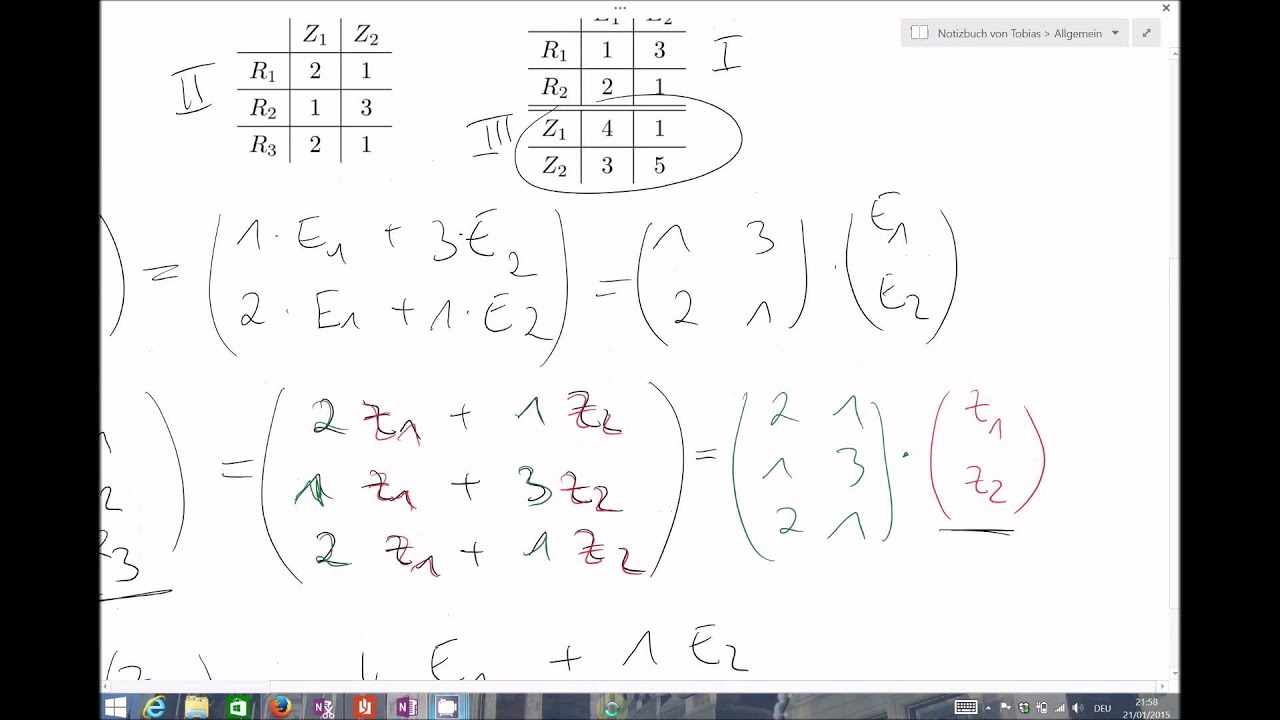 Mathe für BWL: Blatt 12 Aufgabe 3 Matrizen