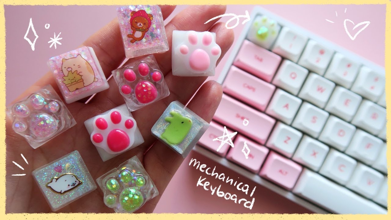 Делаем оригинальные колпачки для ключей из смолы в первый раз ✨ CoolRiceBunnies Kawaii DIY Watch ...