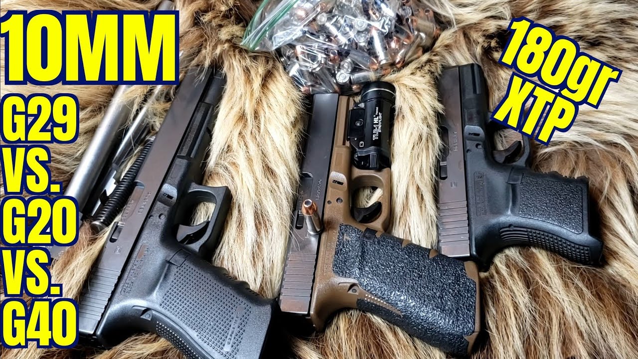10mm 180gr XTP Glock 29 vs. 20 vs. 40
