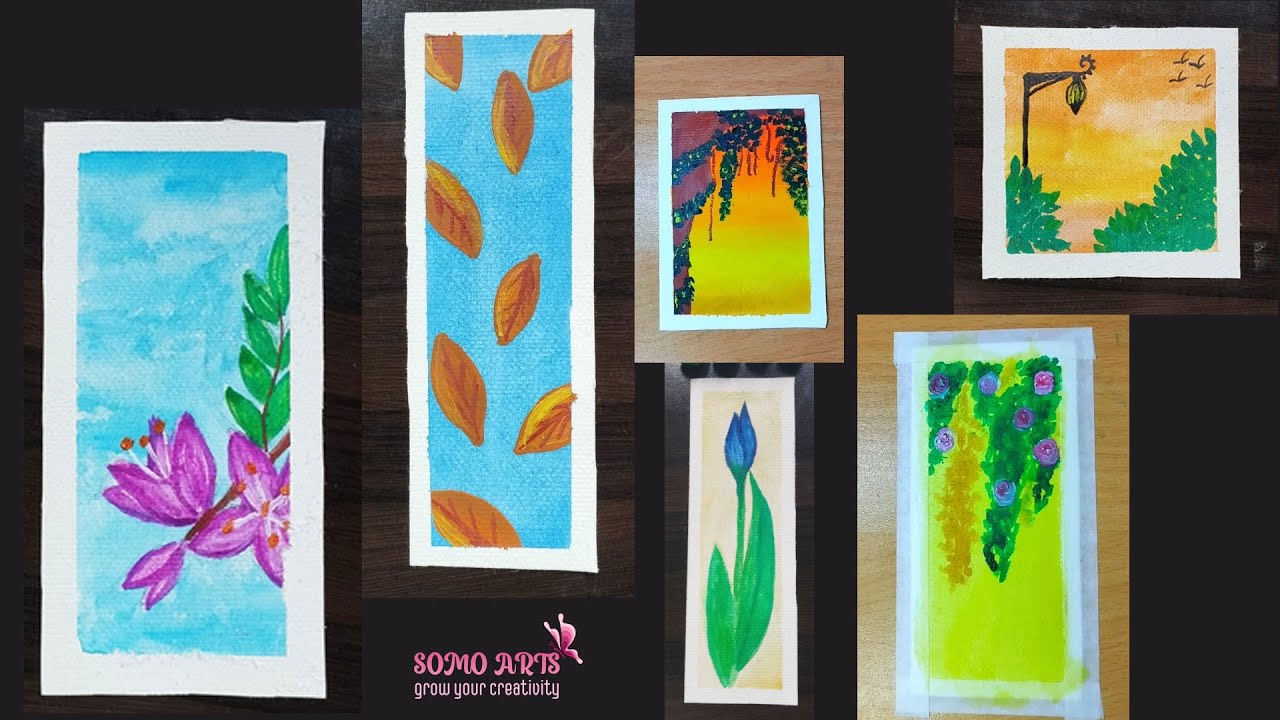 6 Watercolor Drawing Combo - Easy way & step by step || Somo Arts